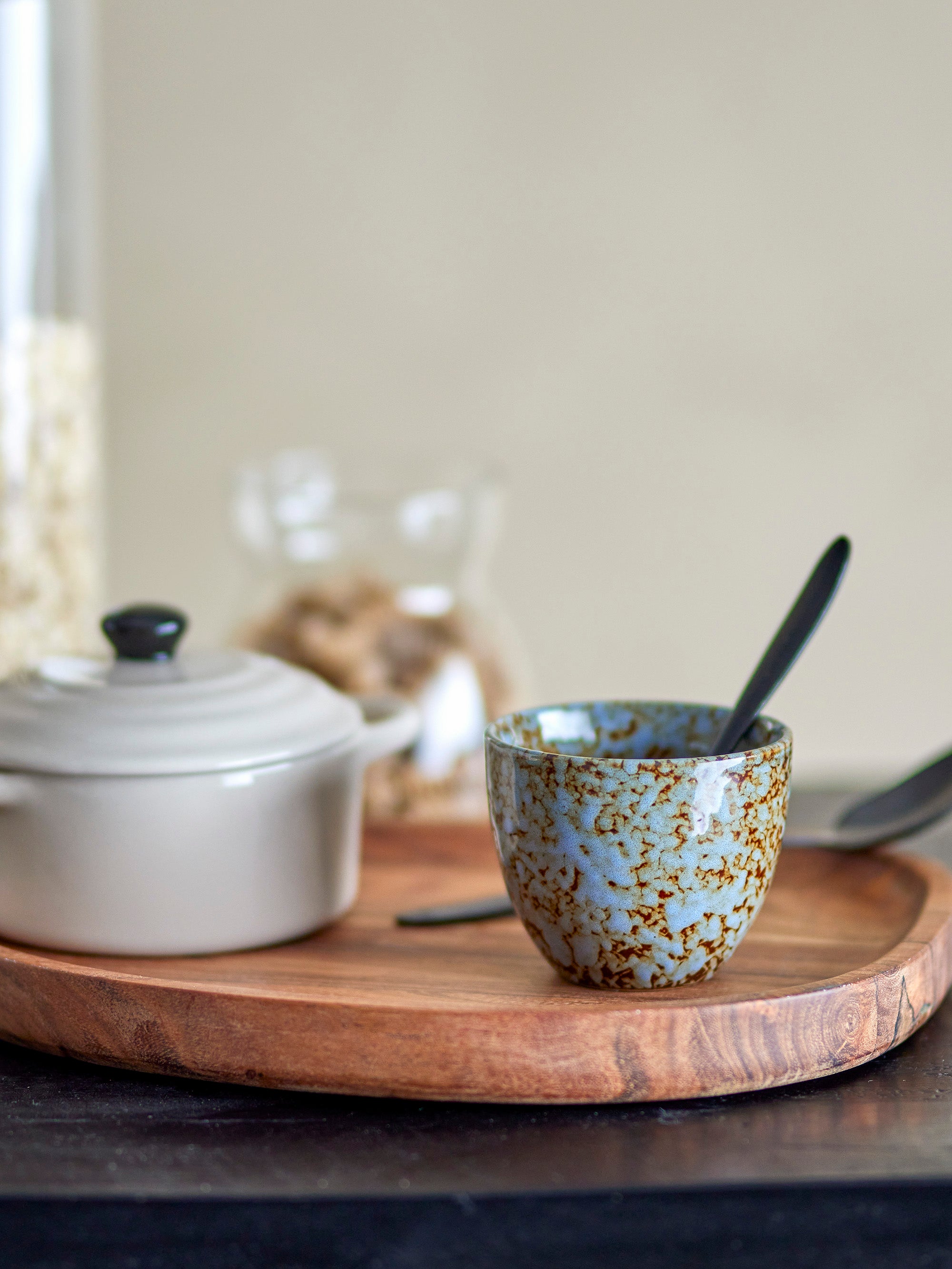 Paula Cup - Blue/Brown Handleless