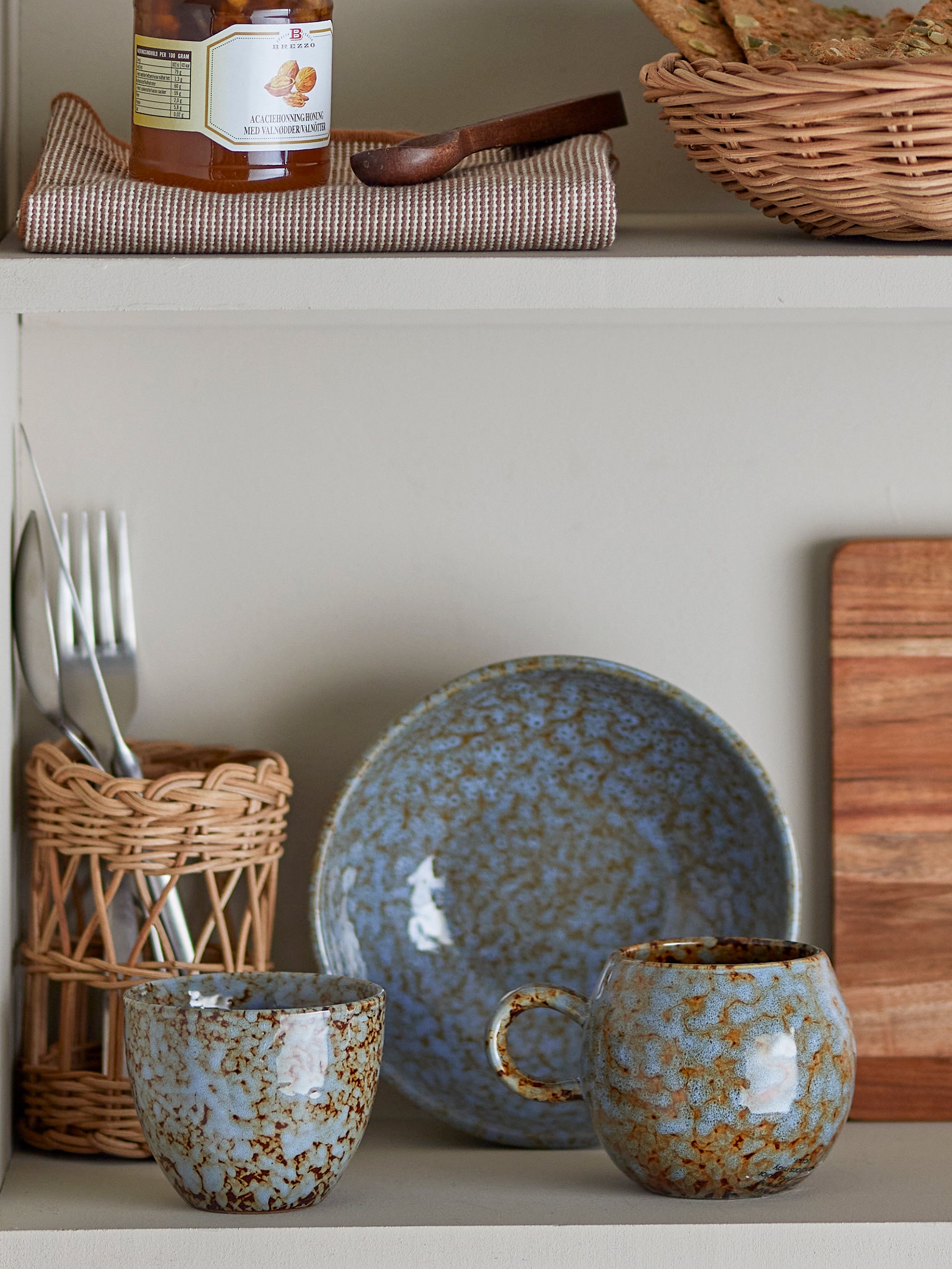 Paula Cup - Blue/Brown Handleless