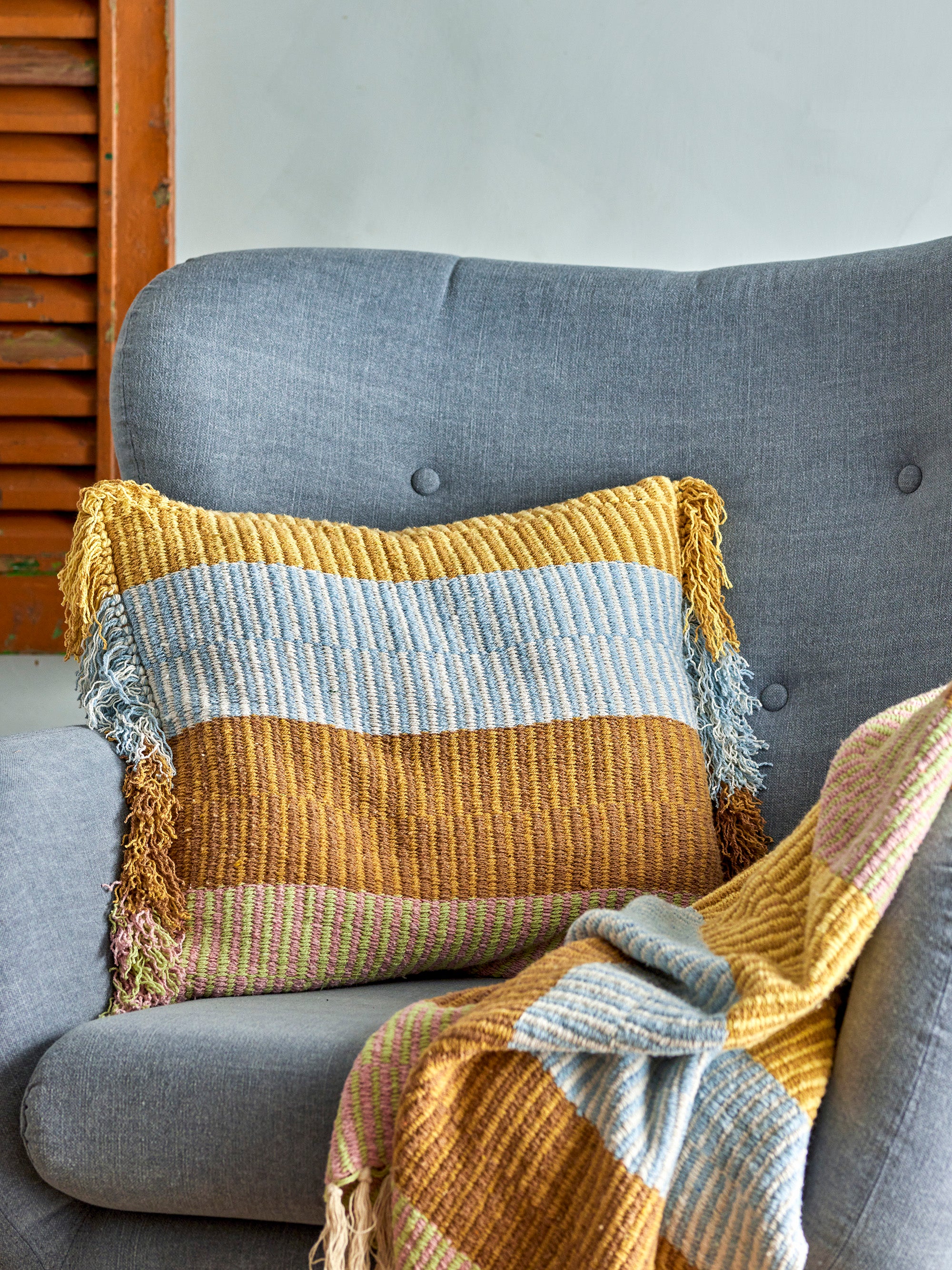 Isnel Throw, Multi, Recycled Cotton