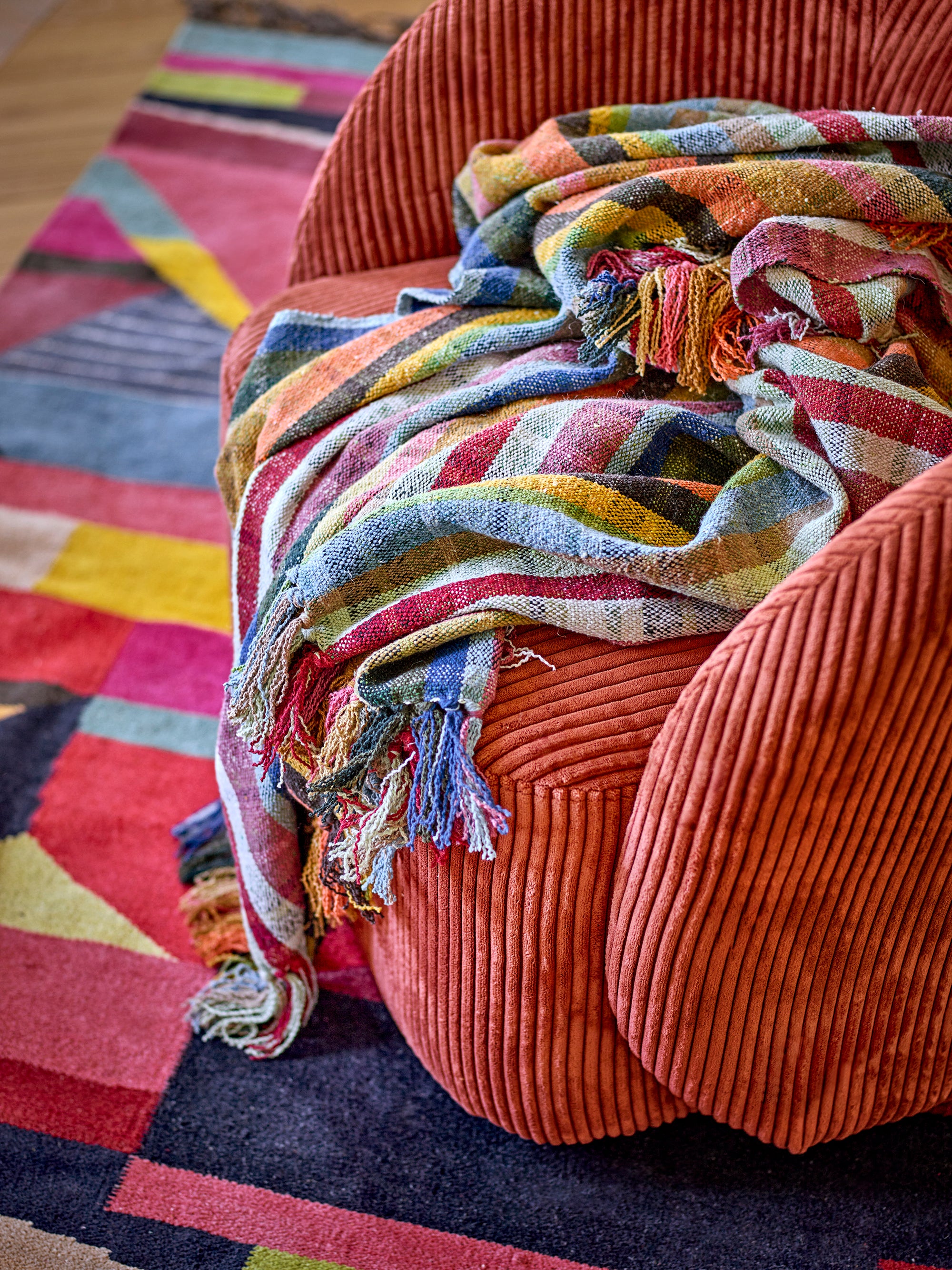 Elmy Throw, Multi, Recycled Cotton