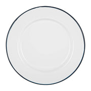 Argon Tableware White Enamel Dinner Plate - 25.5cm - Navy