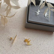 Sterling Silver or Gold Vermeil Sun Ray Studs: Silver