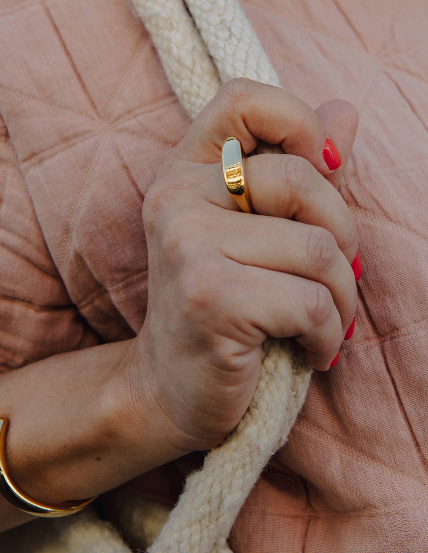 Gold Raised Fluid Ring, Waterproof: Small