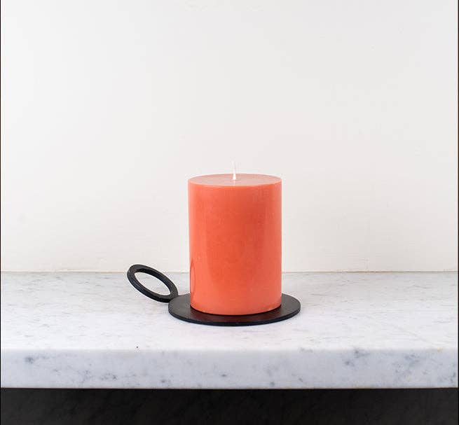 10cm Small SOLID Rust Pillar Candle: 6