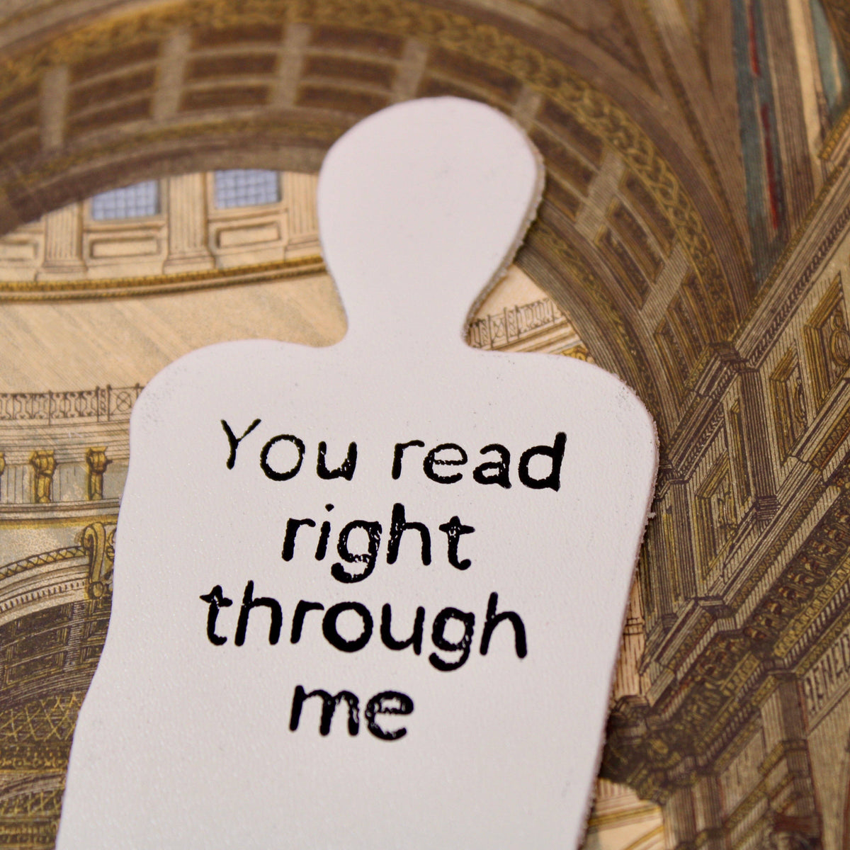 Skeleton Bookmark - You Read Right Through Me: Cream
