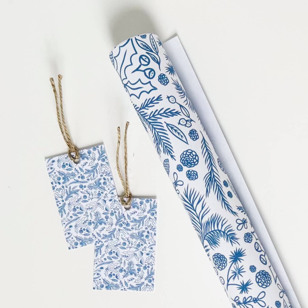 Season's Greetings Blue Gift Wrap: 10 sheets