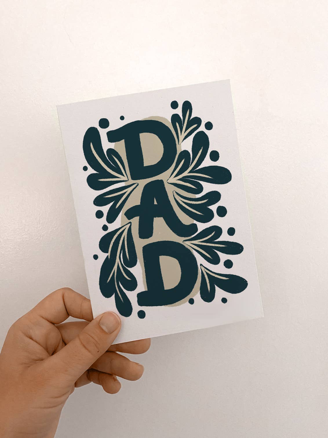 Dad Blue & Beige Floral Father's Day Card