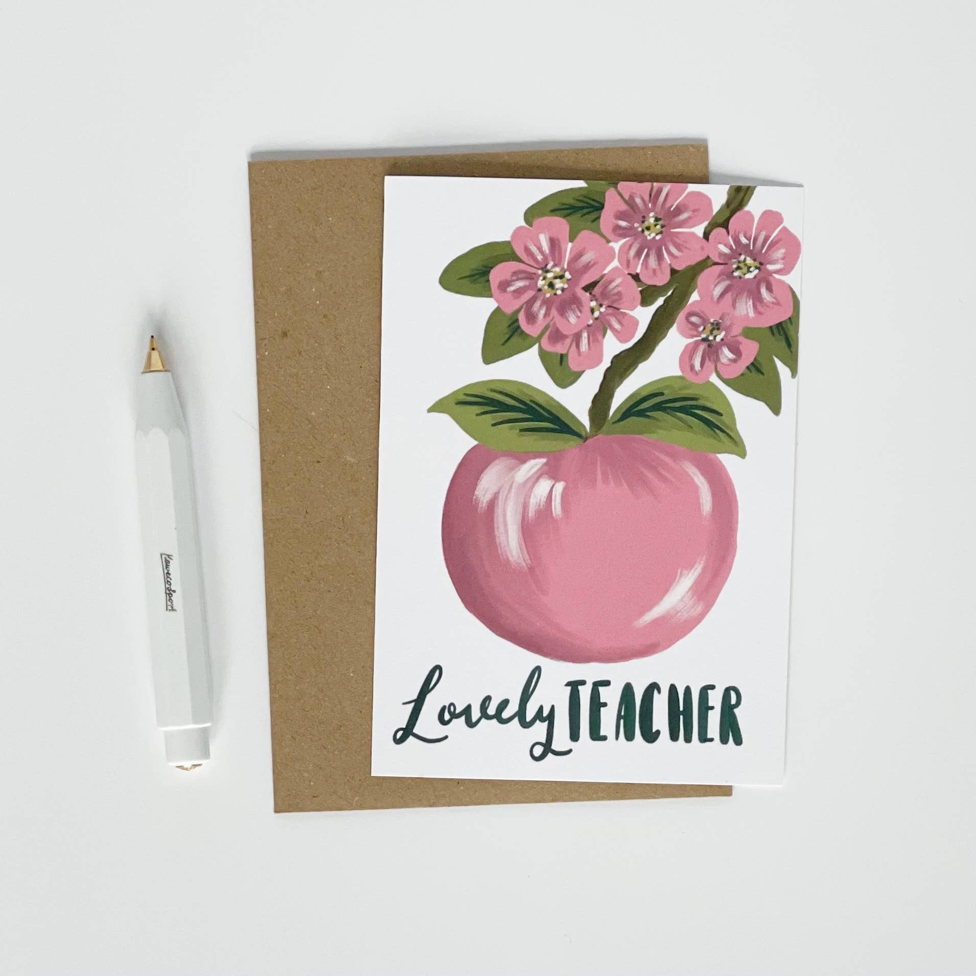 Lovely Teacher - Apple Blossom Card