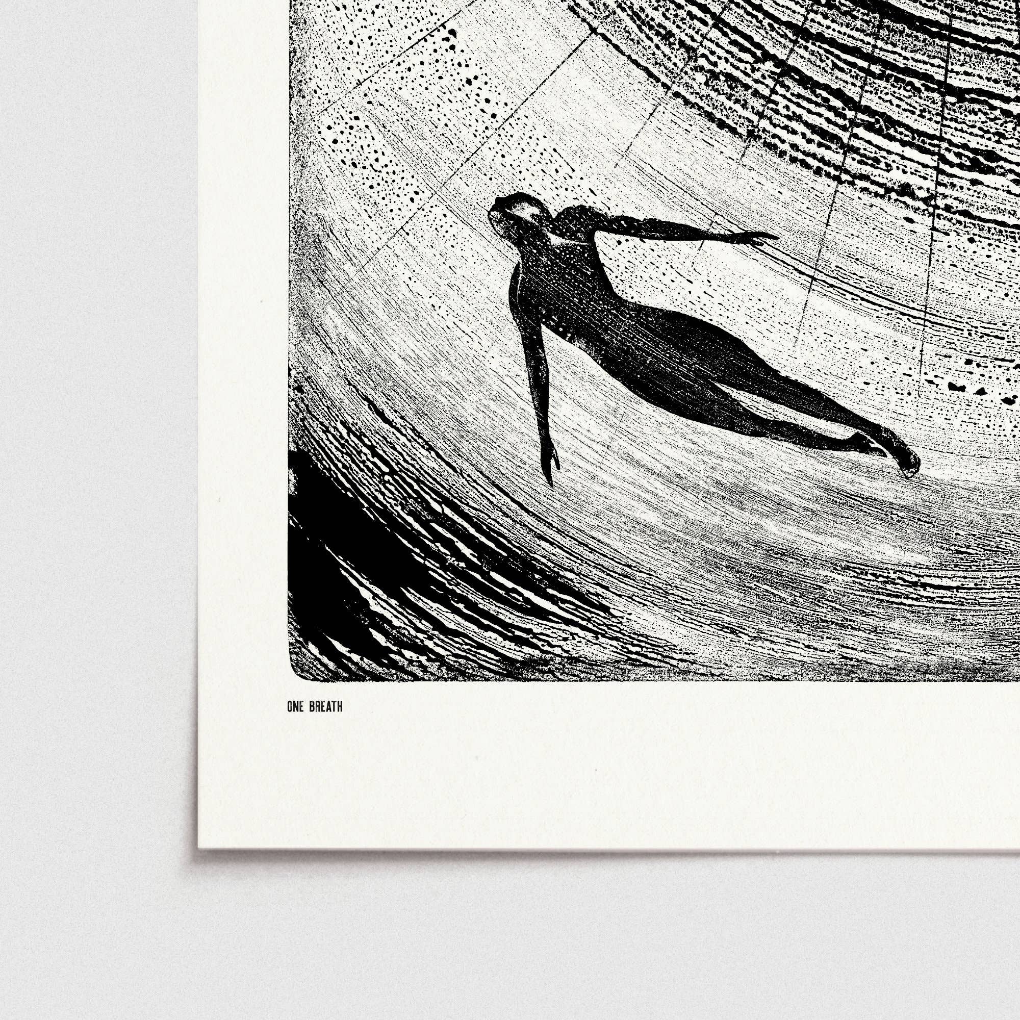One Breath, Digital Print (A4, A3) Ocean Wild Swim Summer: A3