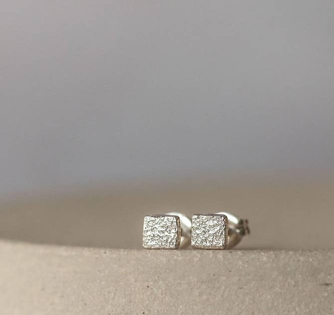 Sterling Silver Mini Square Studs