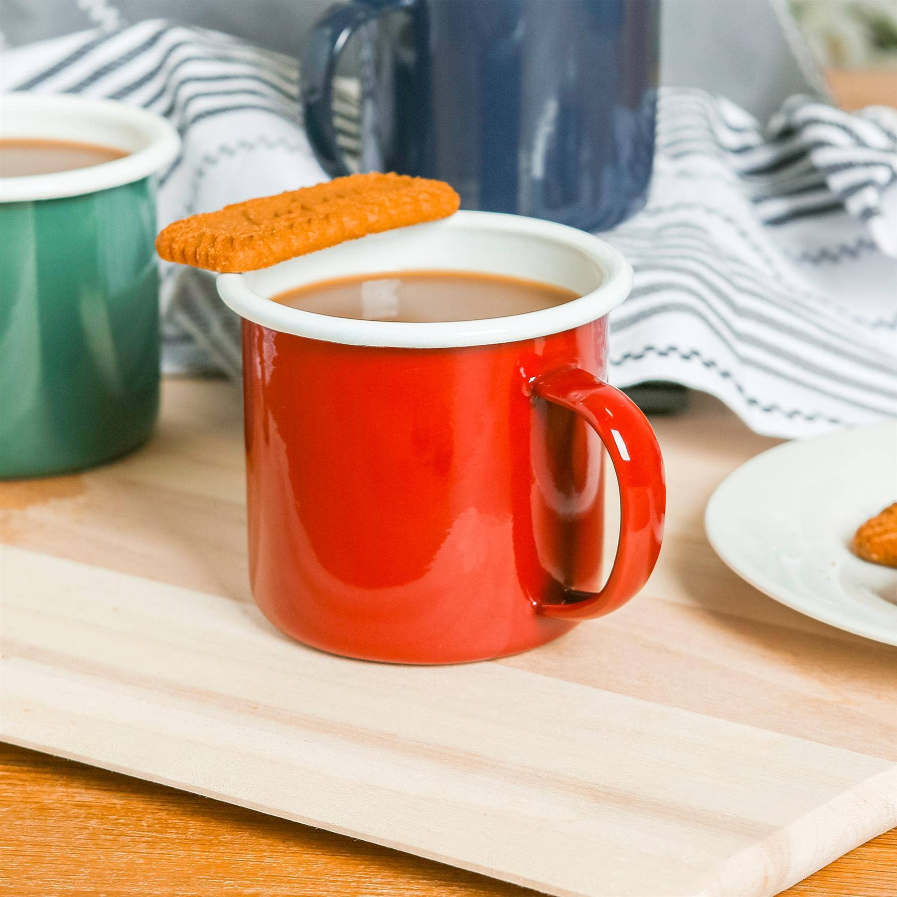 Argon Tableware Coloured Enamel Mug - 375ml - Red
