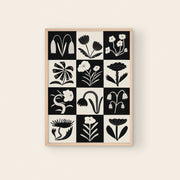 Black And White Flowers Art Print | Monochrome | Floral Art: A3