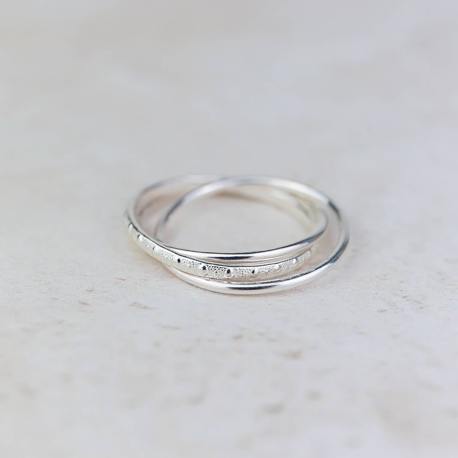 Sterling Silver Triple Ring : Large (P)