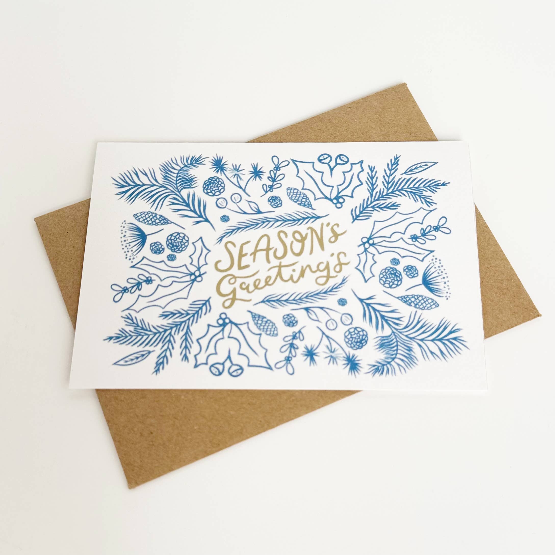 Season's Greeting's - White & Blue