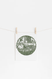 The Gardeners riso print, gardening, dog art, garden, nature