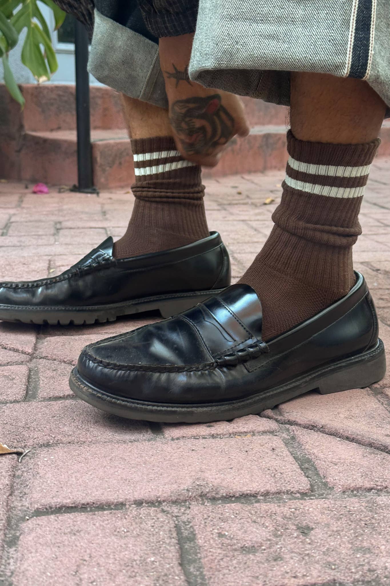 Extended Boyfriend Socks: Wood