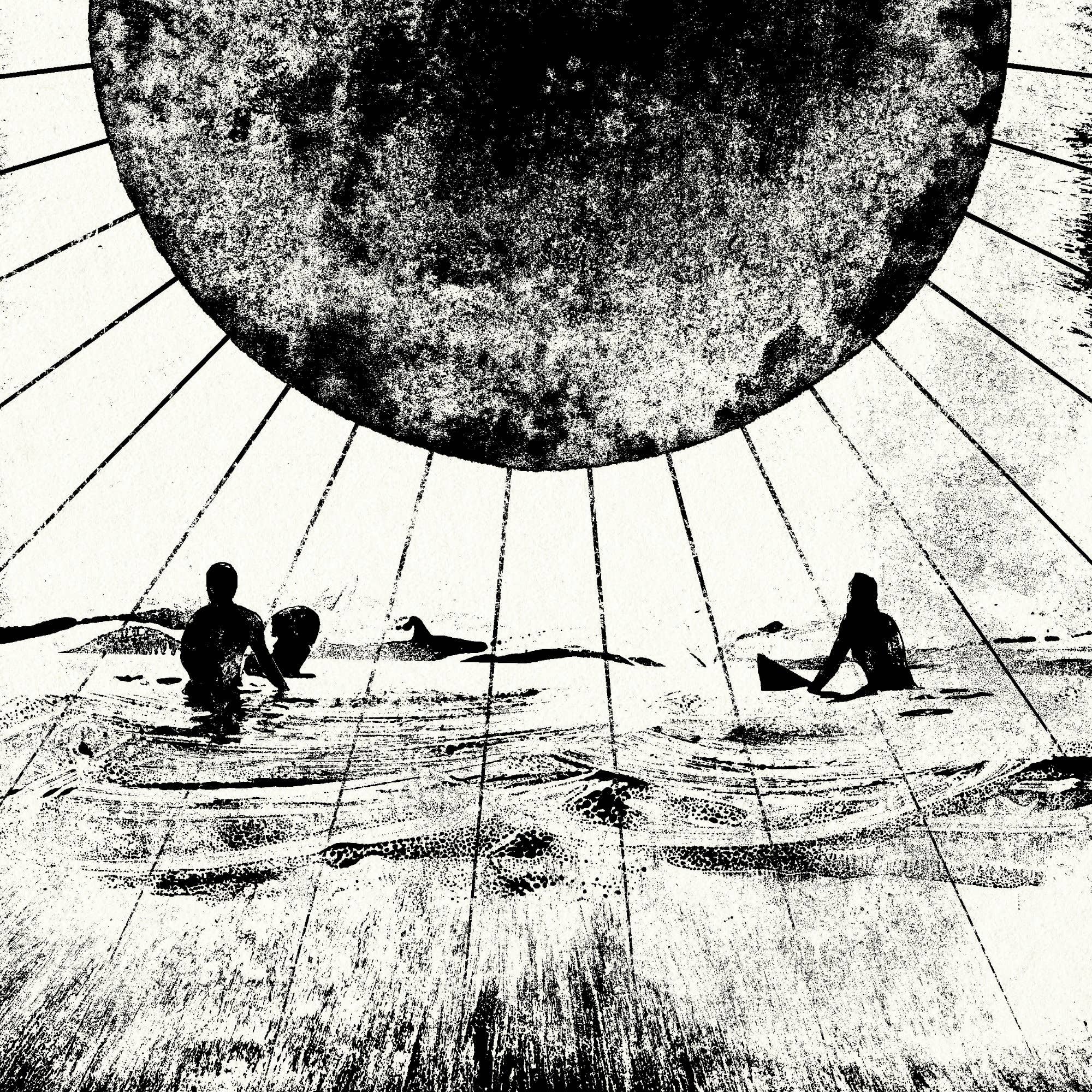 Under the Sun, Digital Print (A4, A3) Surfers Sunset Seaside: A3