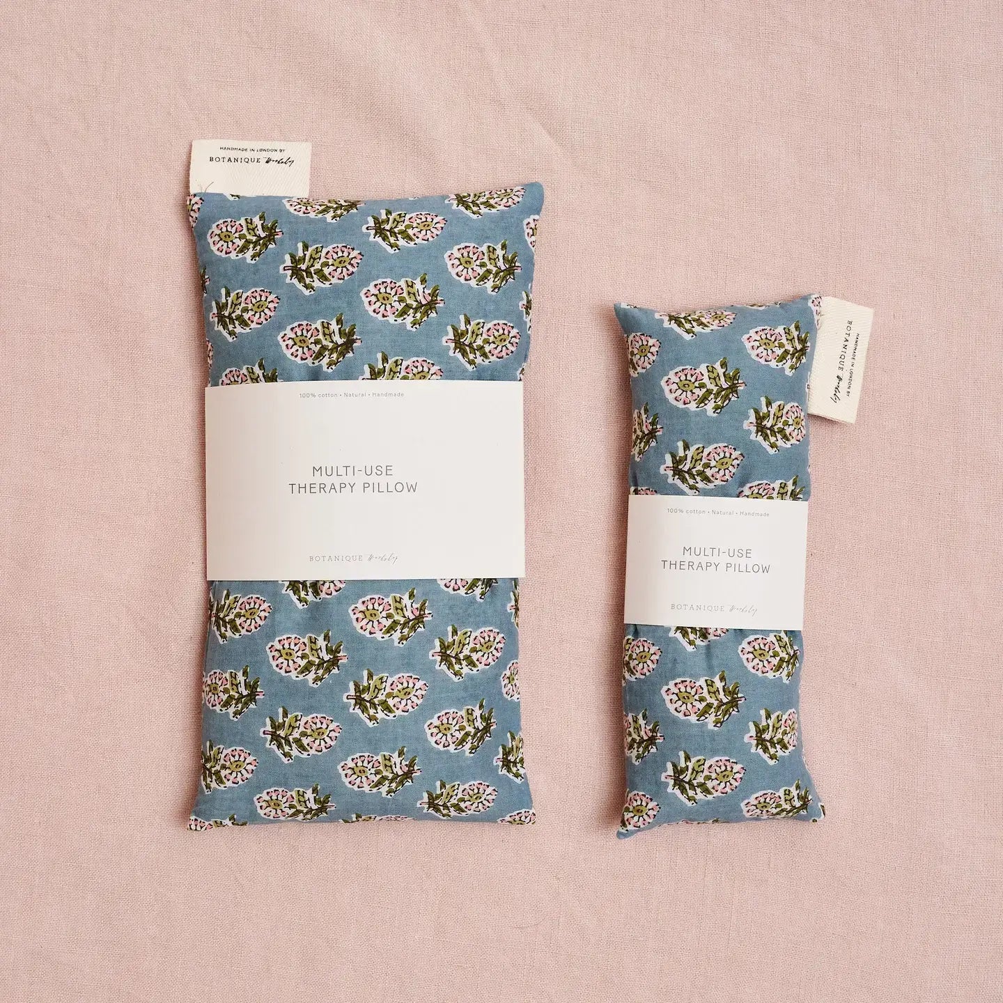 Multi-Use Lavender Eye Pillow | Block Print Blue Floral