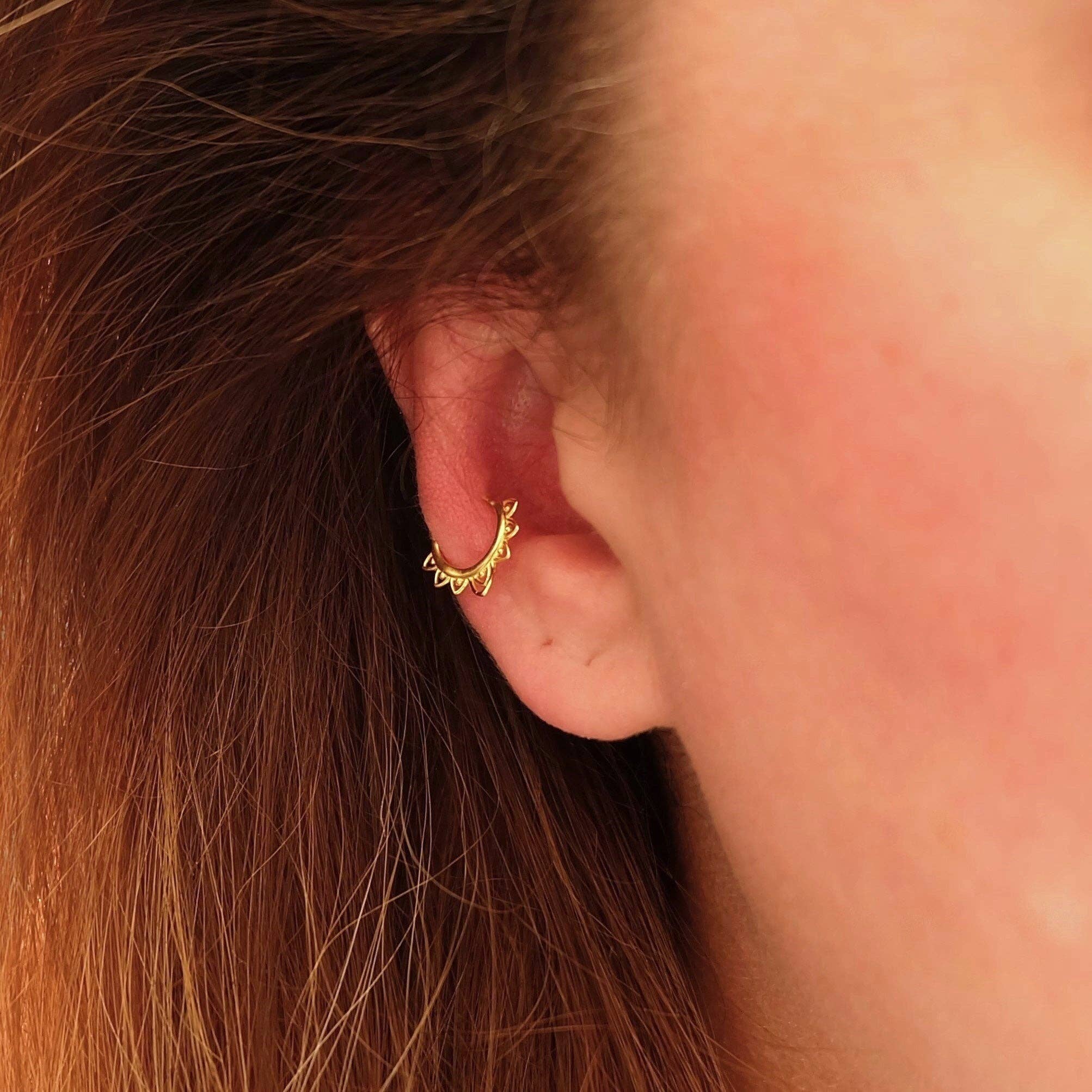 Lotus Vermeil Huggie Hoops
