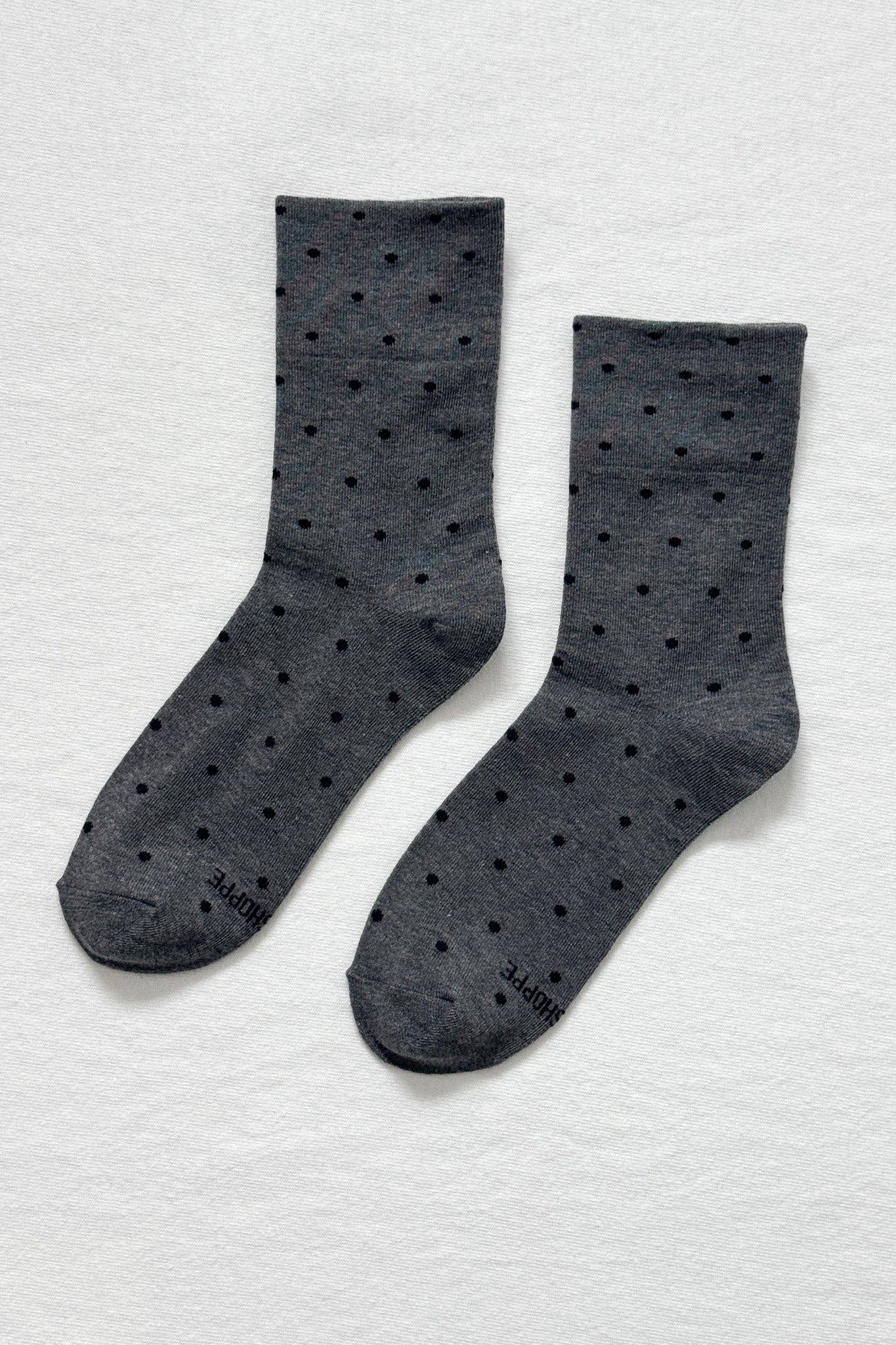 Patterned Sneaker Socks (wholesale): POLKA DOT - CREAM/RED