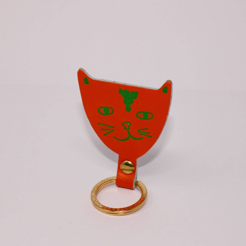 Cat Head Key Fob: Turquoise
