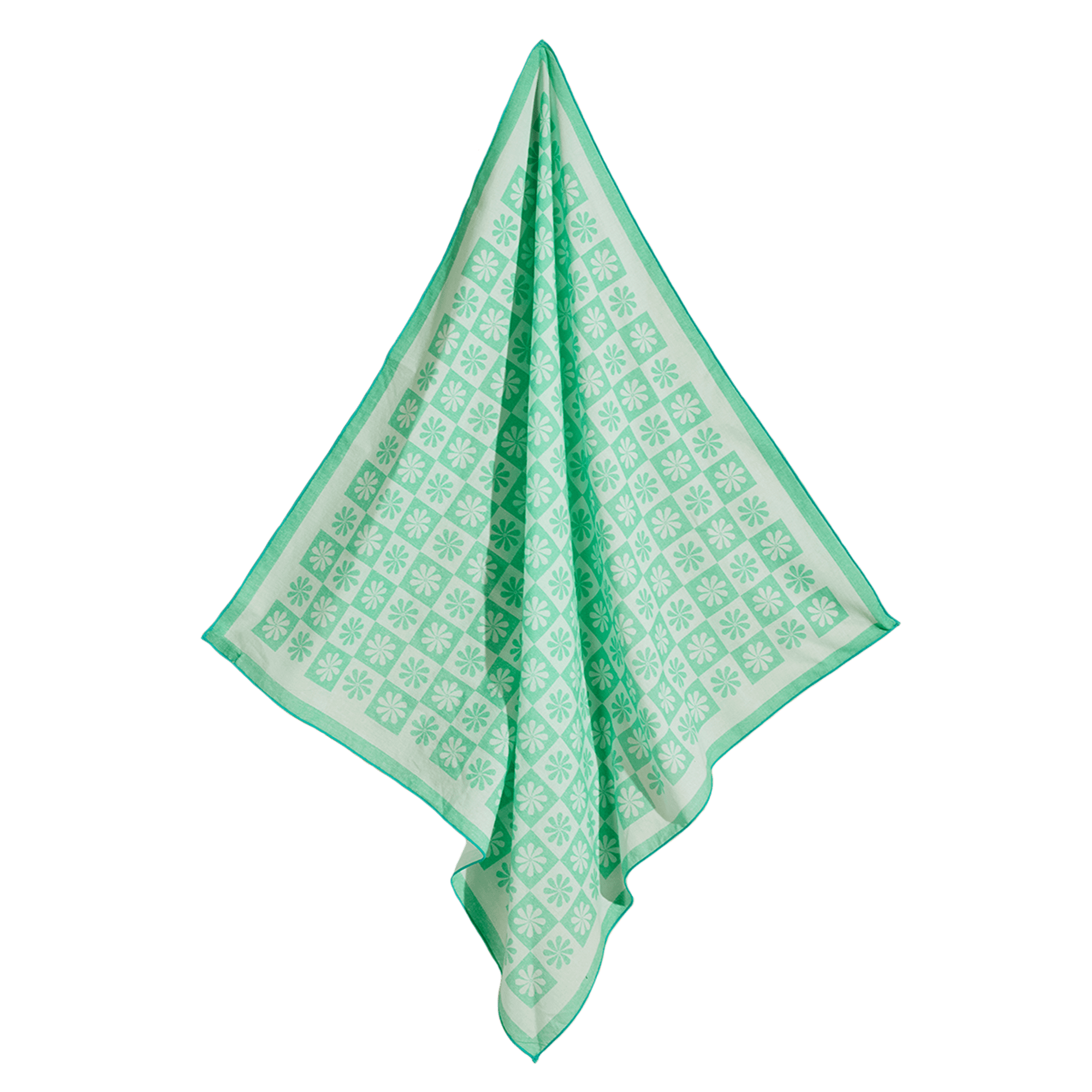 Daisy Check Bandana in Green