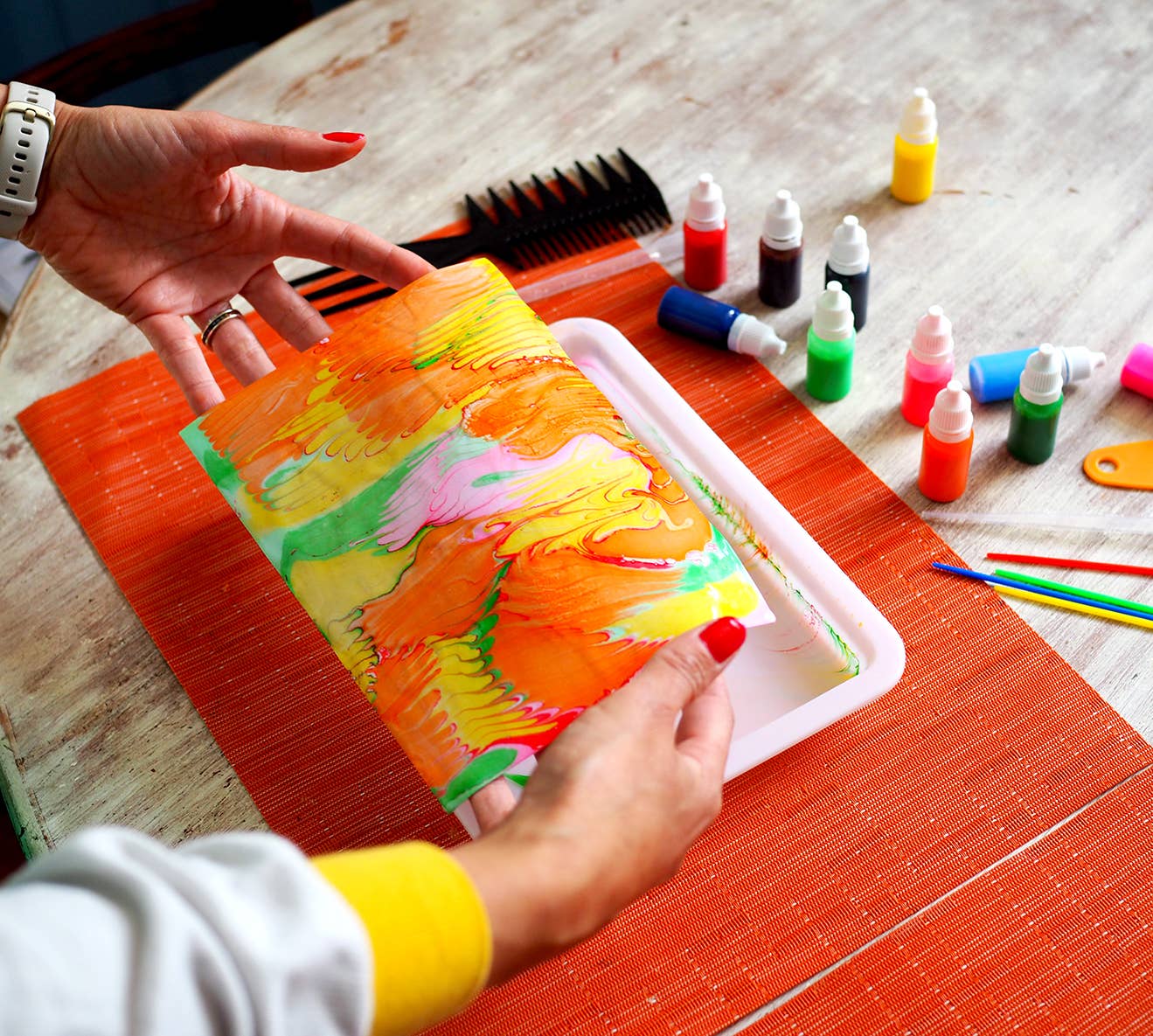 Marbling paint art Kit,  printing DIY craft kit