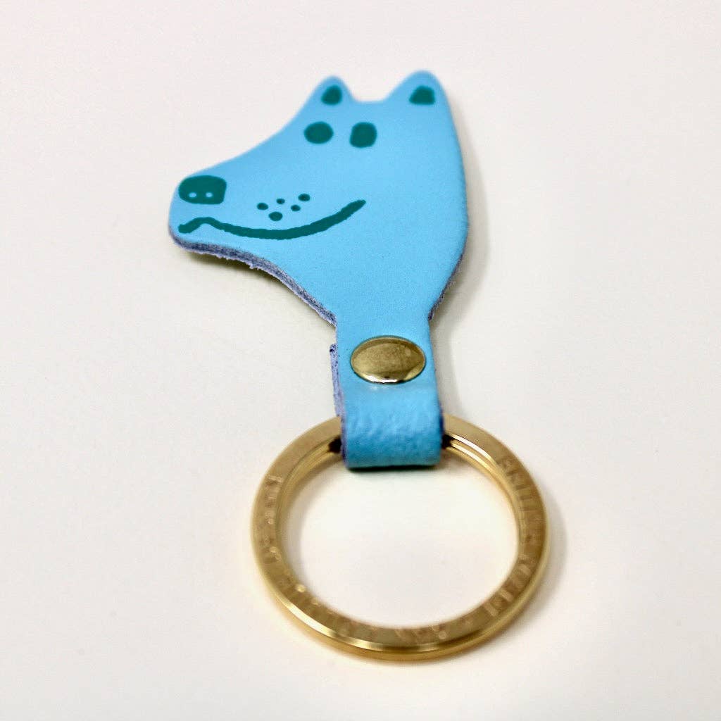 Dog Head Key Fob: Cream