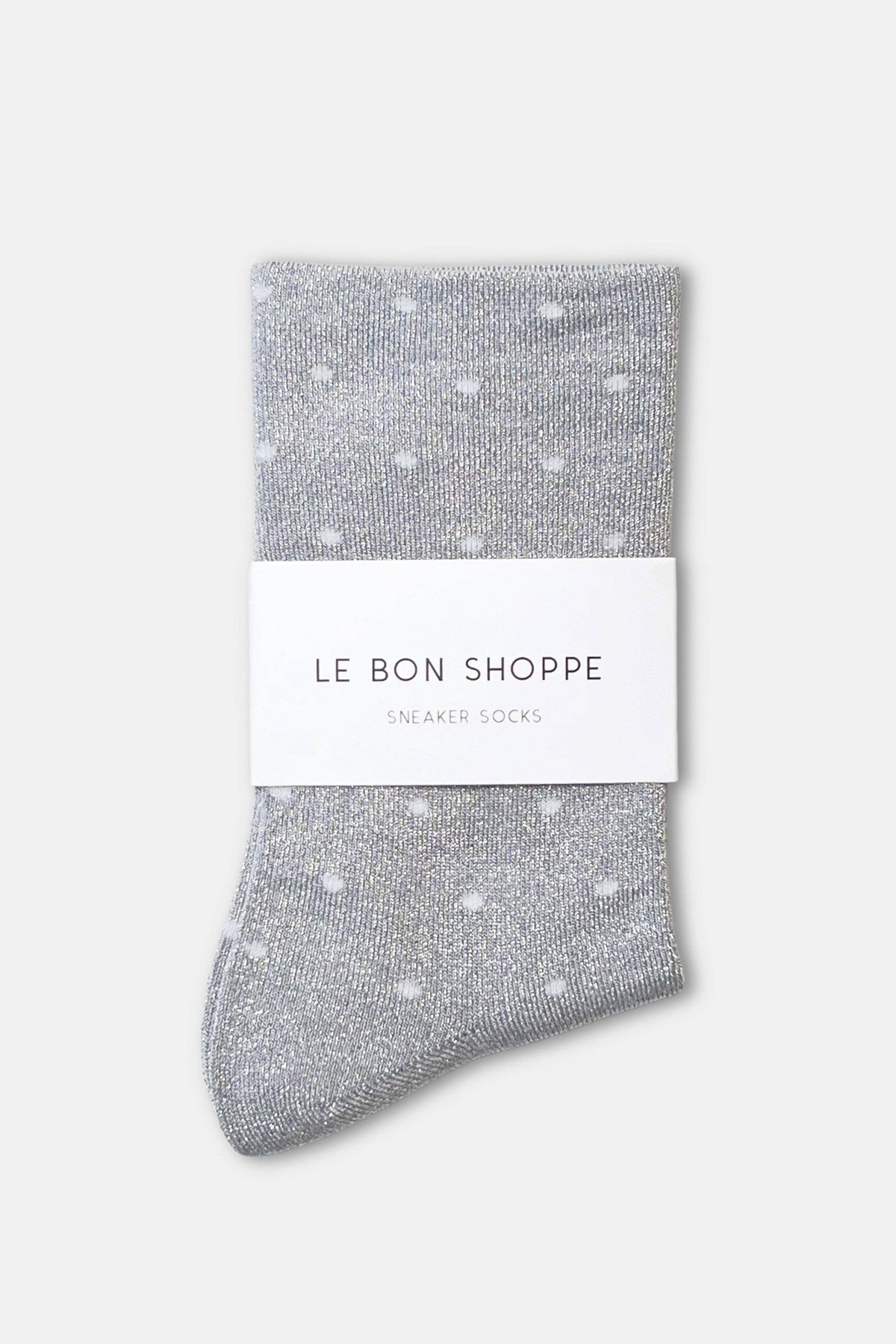 Lurex Patterned Sneaker Socks : Polka Dot - Ink Blue/Red