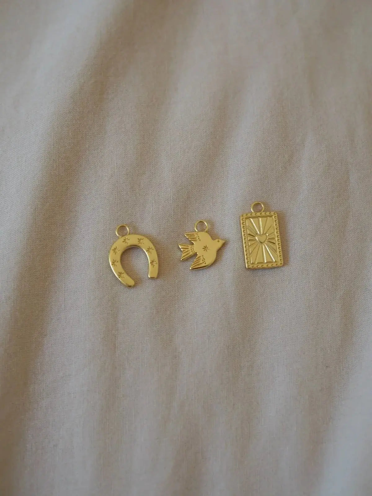 Lucky Horseshoe Gold Charm Earrings