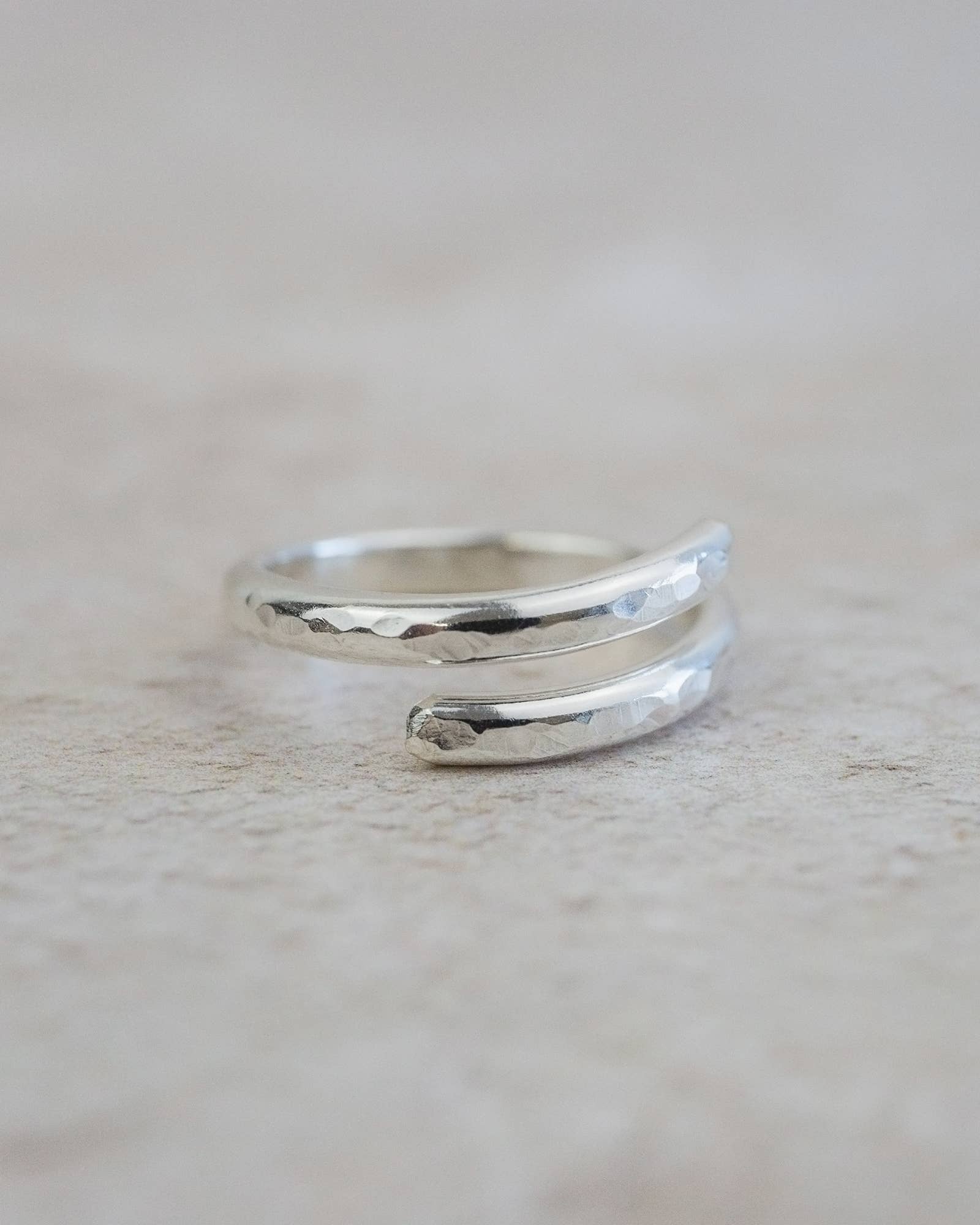 Sterling Silver Wrap Around Hammered Thumb Ring