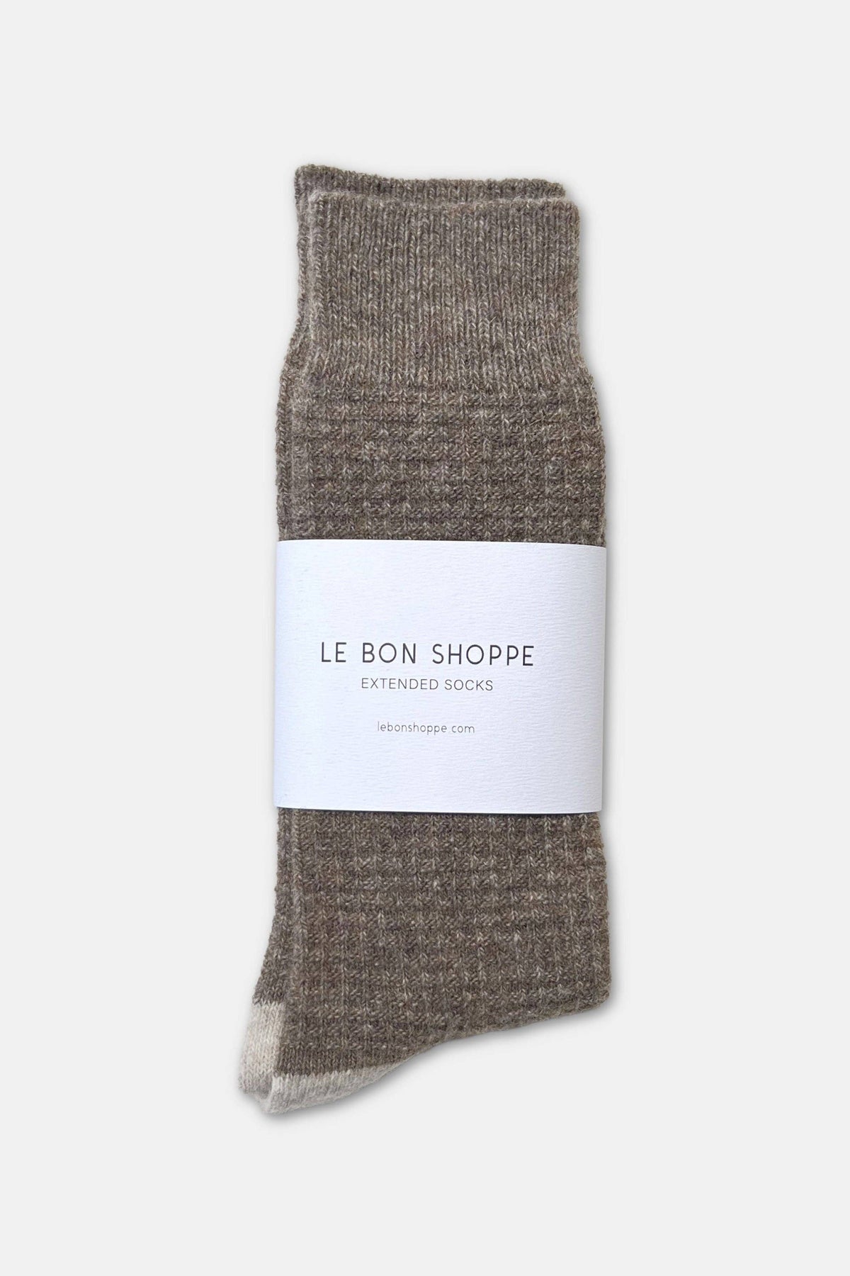 Extended Wool Waffle Socks : Denim/Stone
