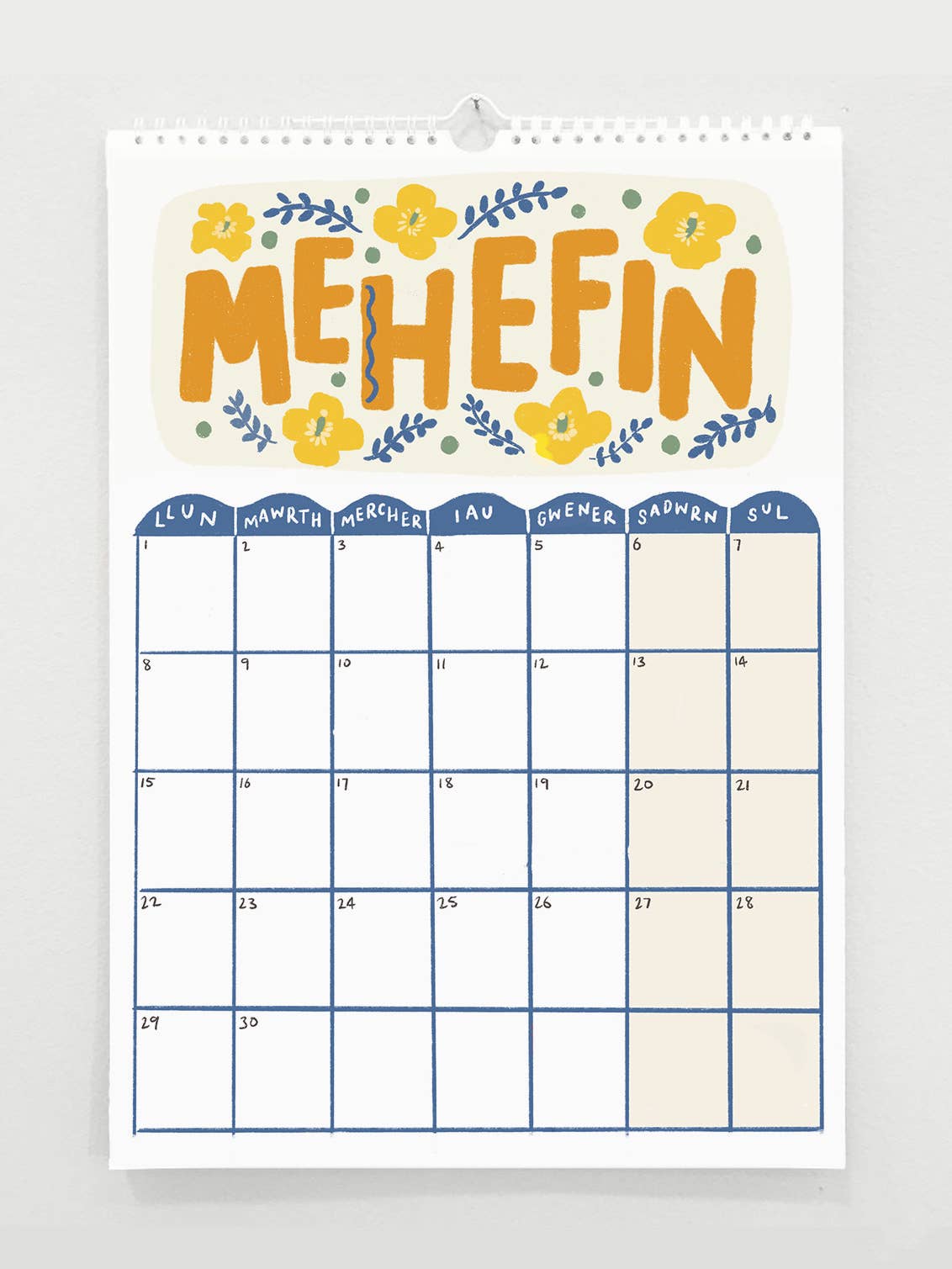 Calendr Cymraeg Welsh Language Wall Calendar 2027