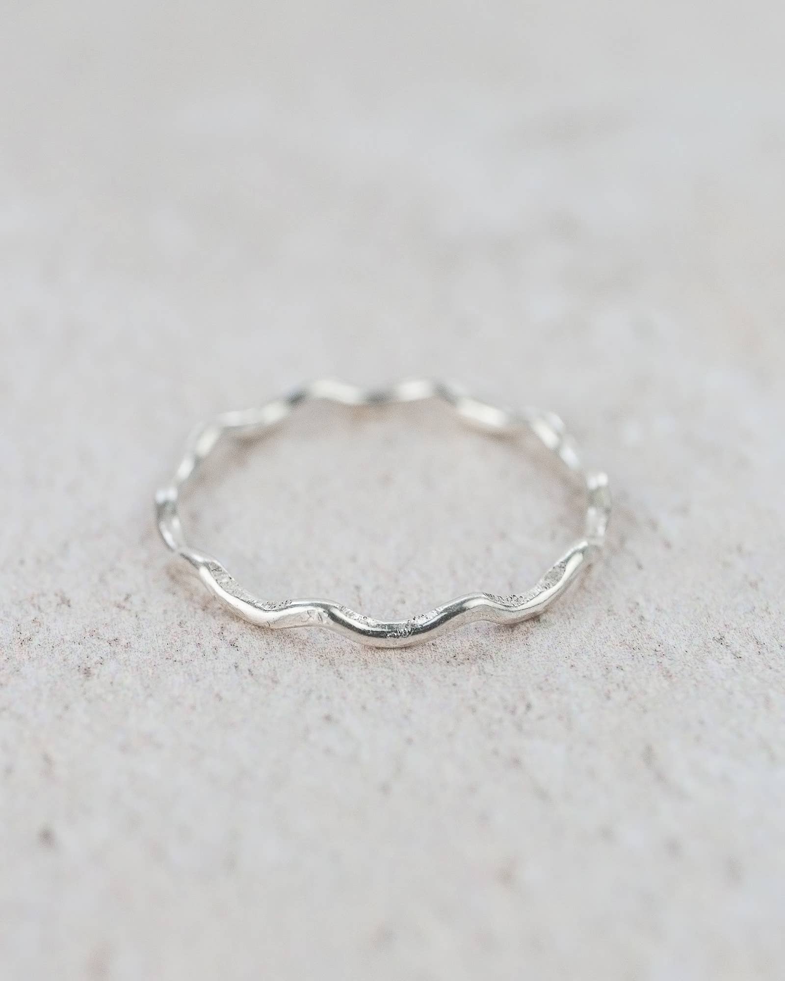 Sterling Silver Geo Wave Ring : Large (P)