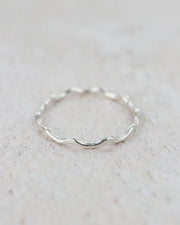 Sterling Silver Geo Wave Ring : Medium (N)