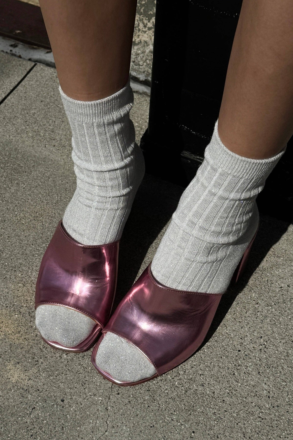 Her Socks - MODAL Lurex : Mustard Glitter