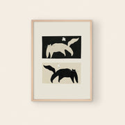 Negative / Positive Cats Art Print | Monochrome Wall Art: A3