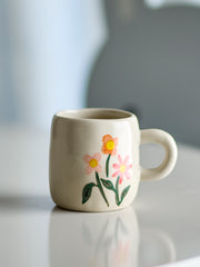 Millie Cup - White Flowers with Stems