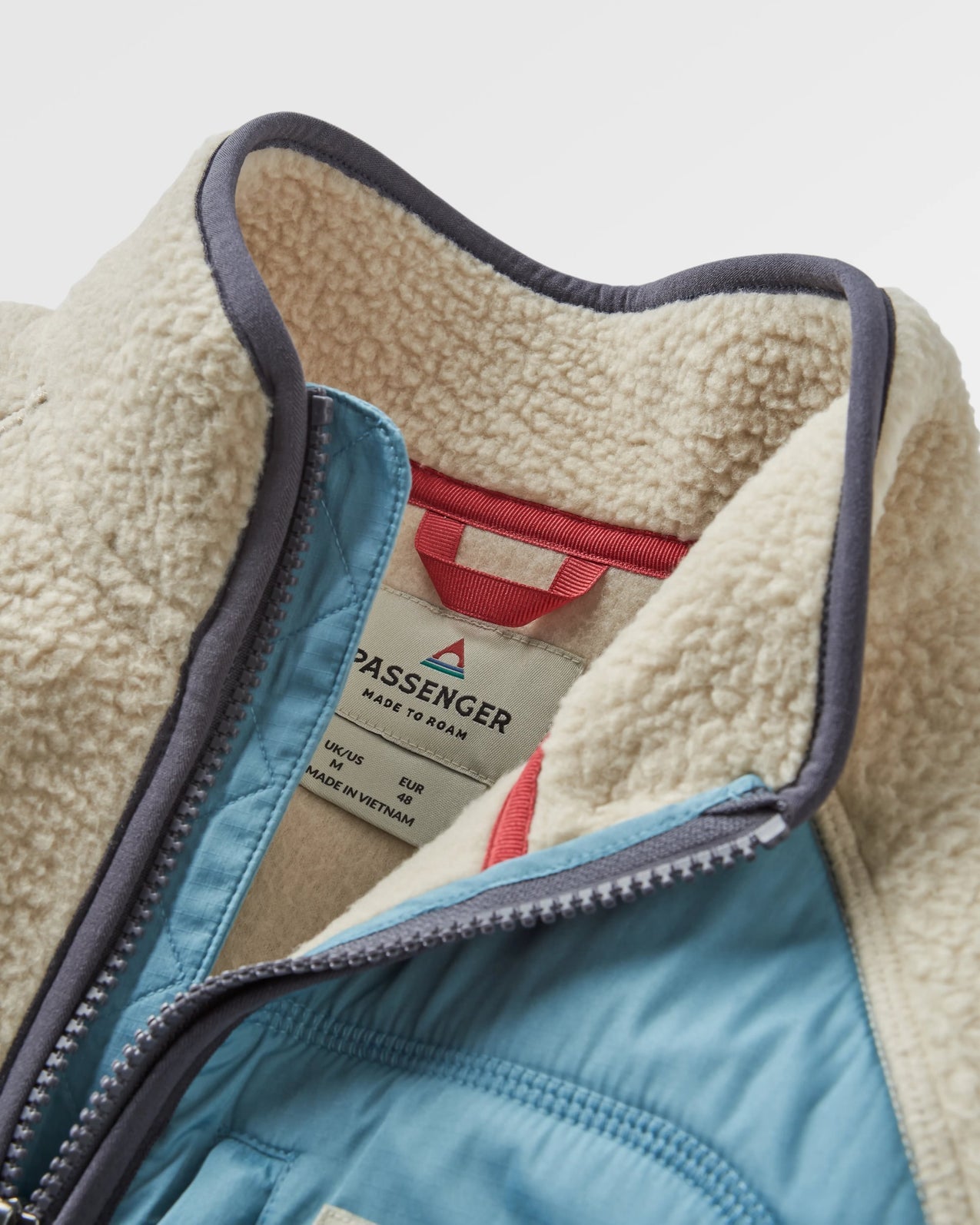 Offgrid 1/2 Zip Recycled Sherpa Fleece - Oatmeal/Charcoal