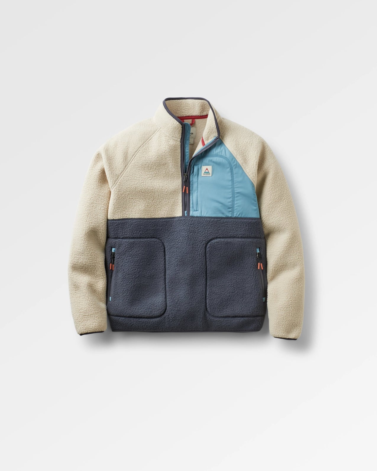 Offgrid 1/2 Zip Recycled Sherpa Fleece - Oatmeal/Charcoal