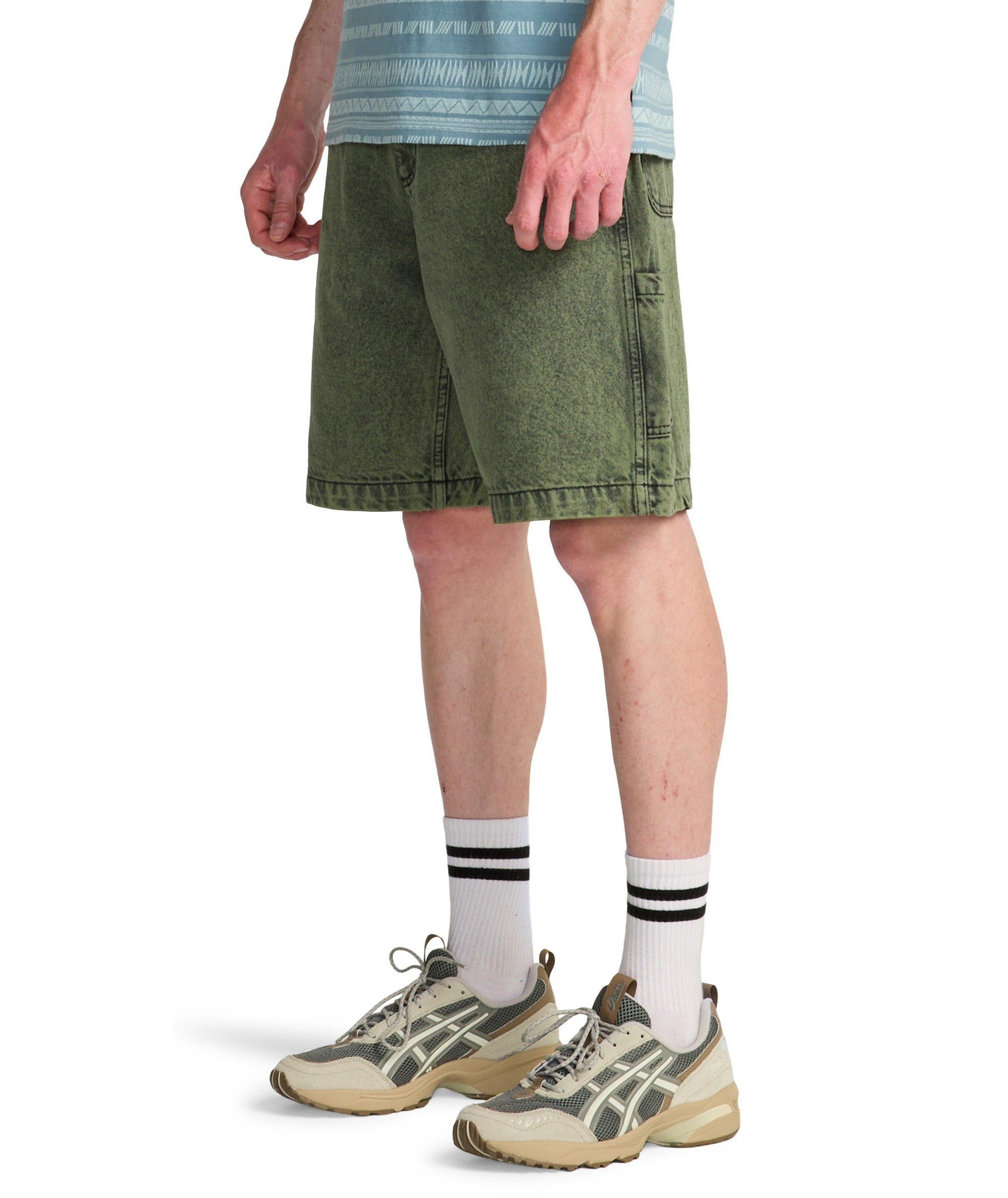 BAD DOG WORKWEAR DENIM SHORT - MOSS GREEN