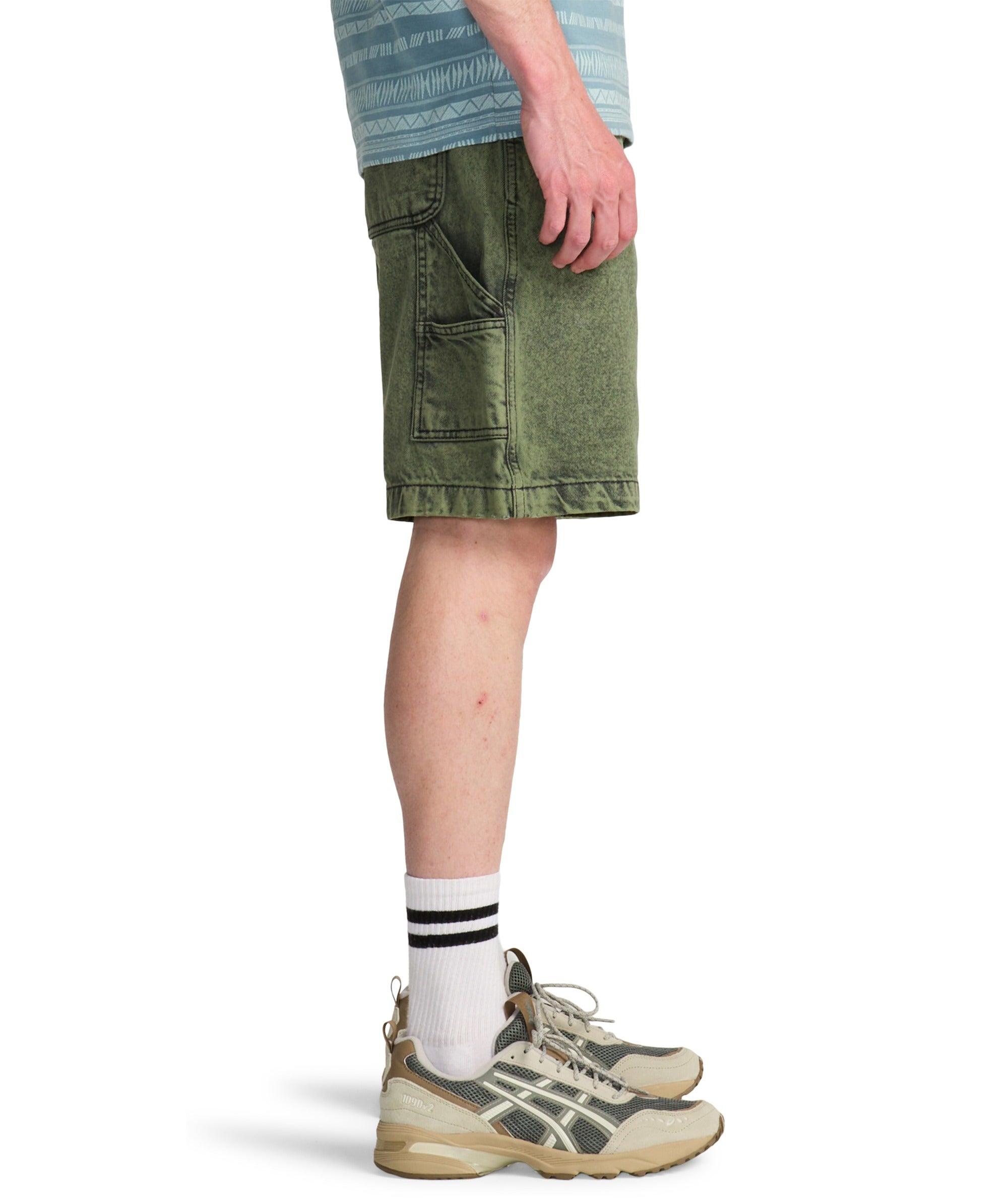 BAD DOG WORKWEAR DENIM SHORT - MOSS GREEN
