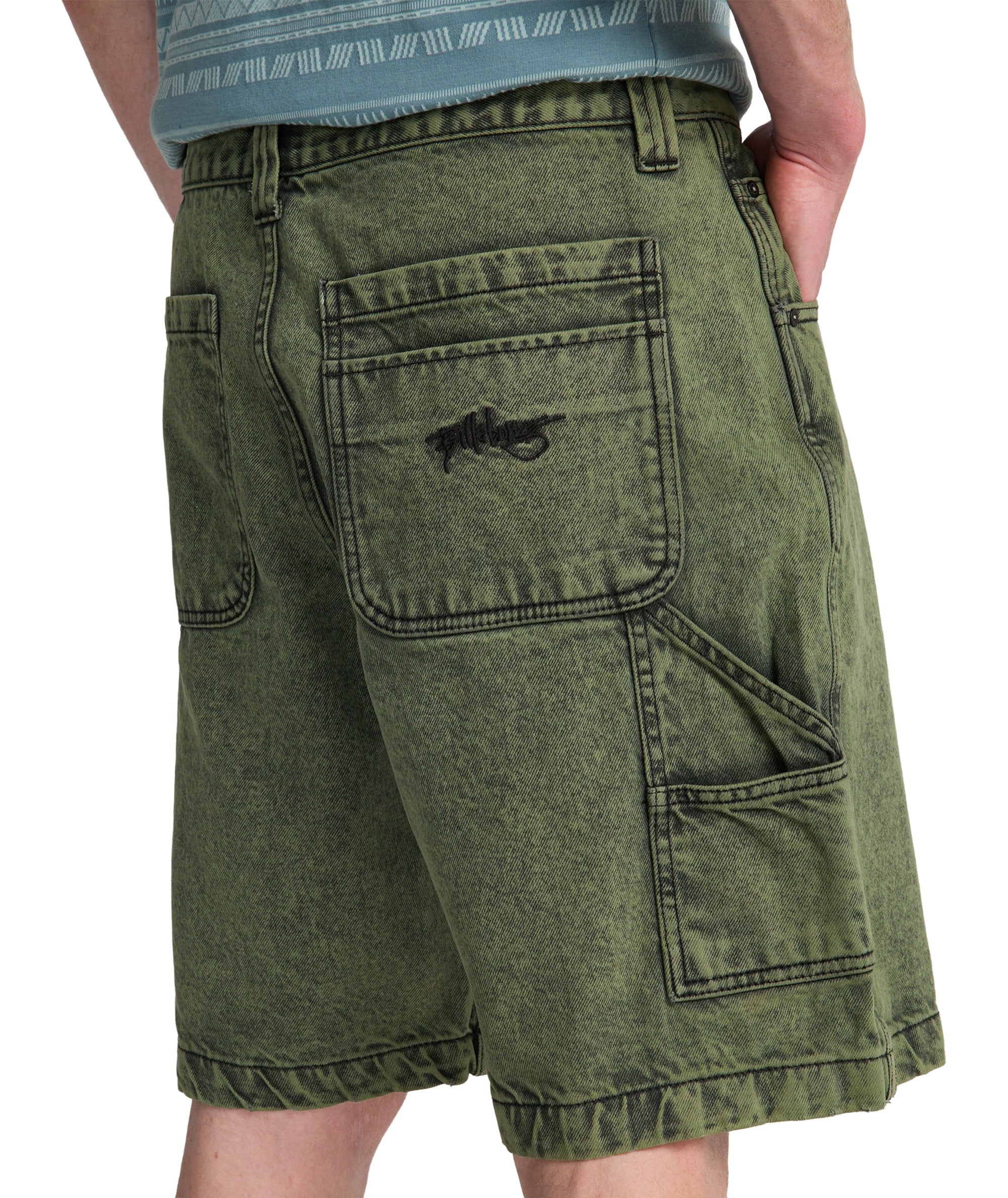 BAD DOG WORKWEAR DENIM SHORT - MOSS GREEN