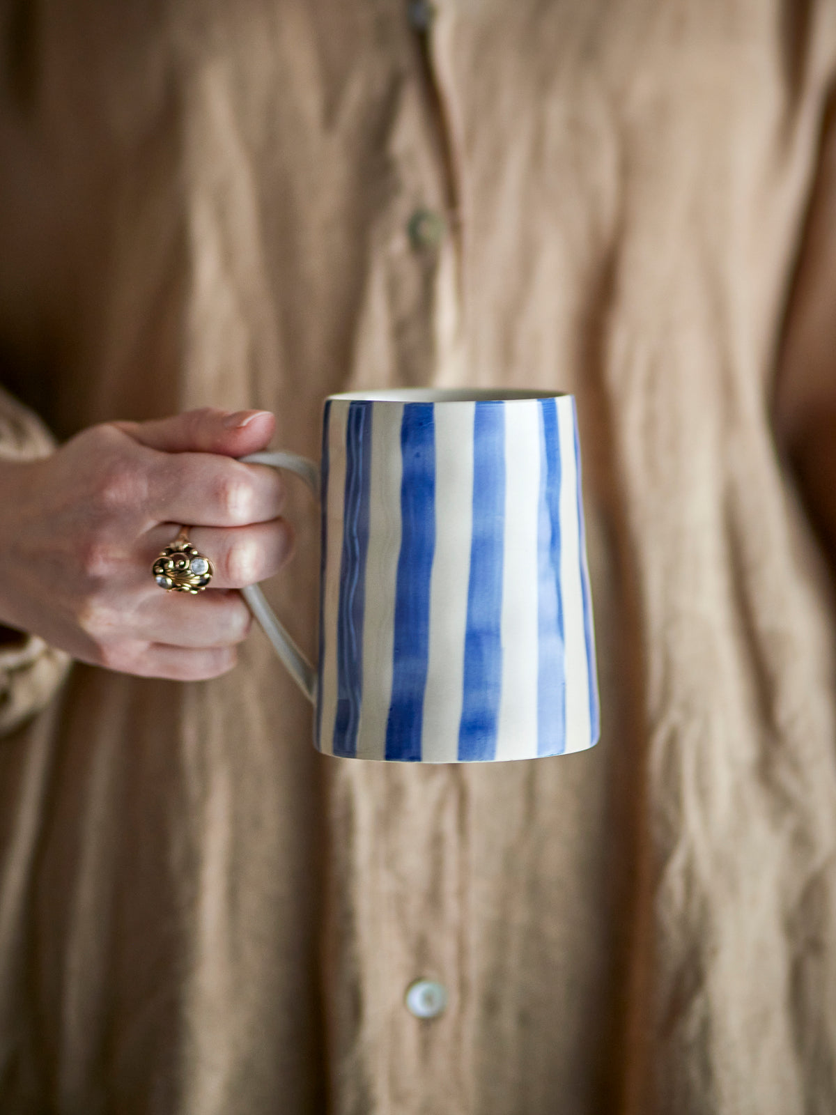 Begonia Mug - Blue Stripe