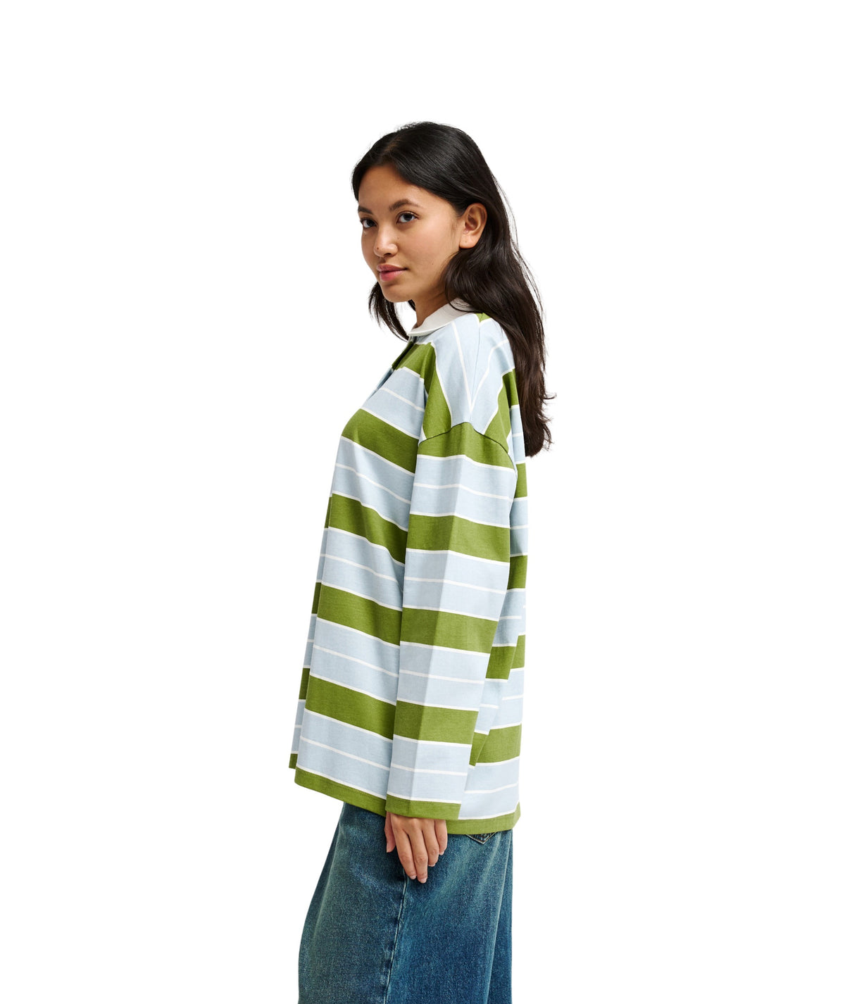 HUTTON POLO - GREEN STRIPE
