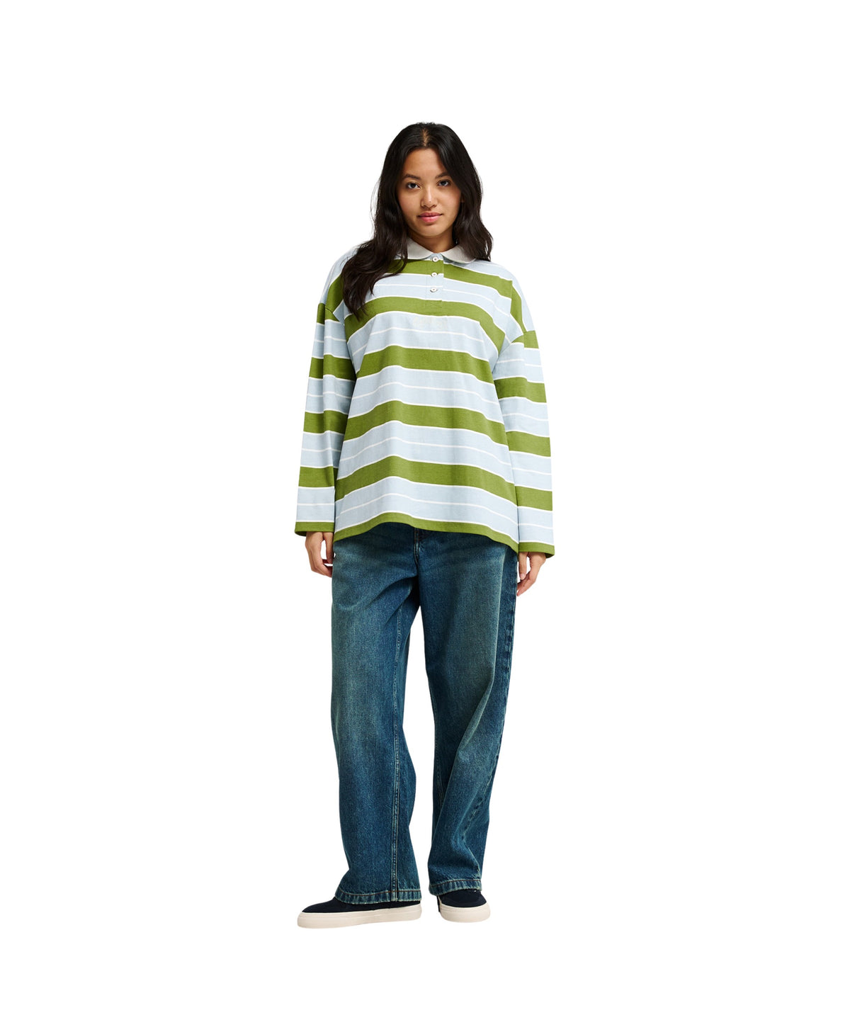 HUTTON POLO - GREEN STRIPE