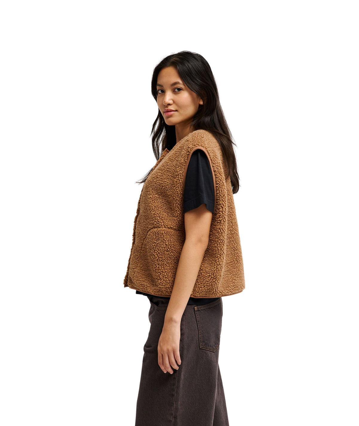 CROPPED VEST - RAWHIDE