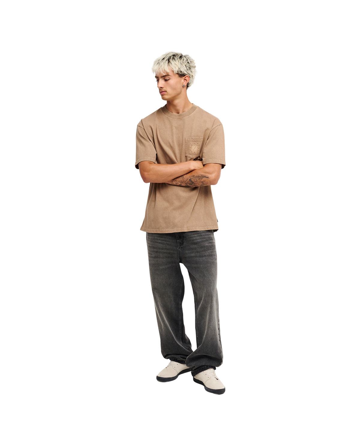 GUANA WASHED SS TEE - PINE BARK