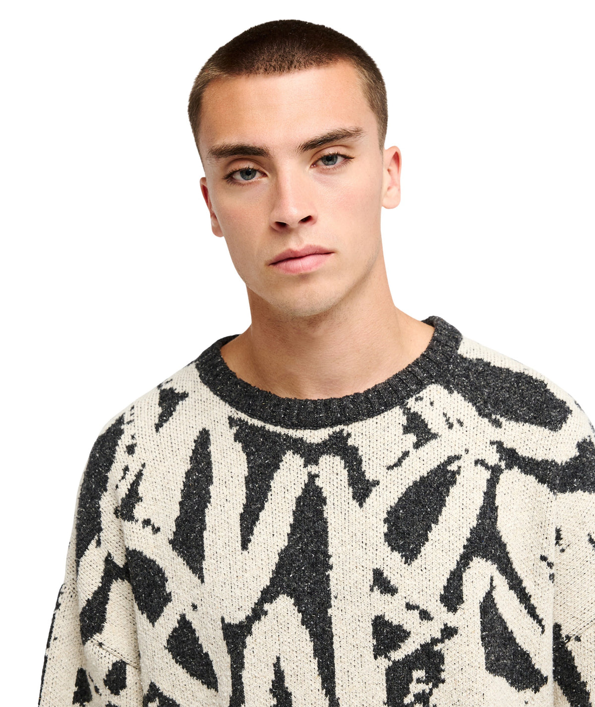 LIAM JACQUARD SWEATER - BONE