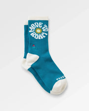 Made to Roam Graphic Crew Socks - Mediterranean
